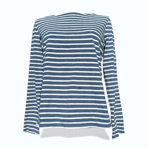 Boden French Striped Long Sleeve Tee Navy White Breton Top Size M